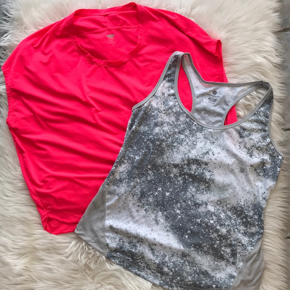Old Navy lot of 2 Active Sports Gym Shirts